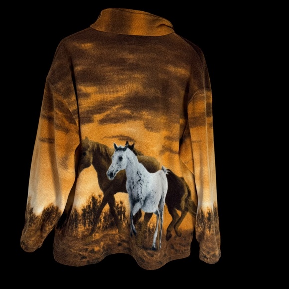 Trail Crest Men's 360 Horse Print Full Zip Fleece Jacket Sz 2XL - Picture 2 of 10
